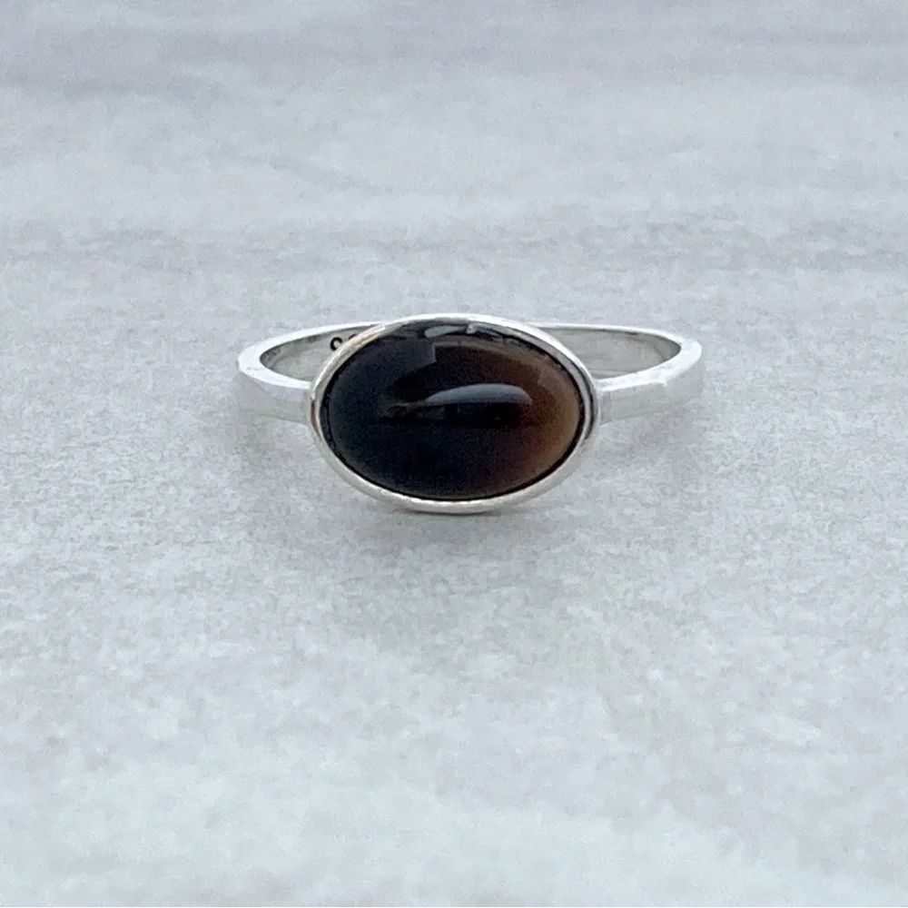 925 Sterling Silver with Black Agate Ring! Sizes 4, 5, 6, 7, 8, 9, 10 NEW!